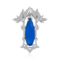 Blue Chalcedony Silver Pendant