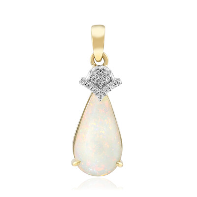 9K Brazilian White Opal Gold Pendant