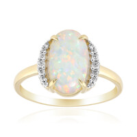9K Brazilian White Opal Gold Ring
