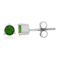Russian Diopside Silver Earrings