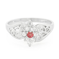 Sunset Ruby Silver Ring