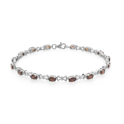 Red Zircon Silver Bracelet