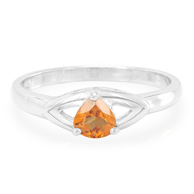 Hessonite Garnet Silver Ring