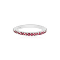 Noble Red Spinel Silver Ring