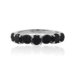 Black Spinel Silver Ring