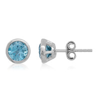 Swiss Blue Topaz Silver Earrings