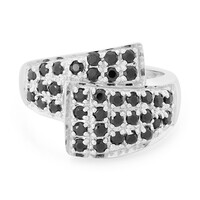 Black Spinel Silver Ring