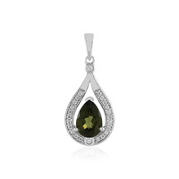 Moldavite Silver Pendant