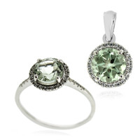 Green Amethyst Silver Ring