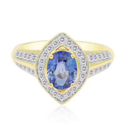 14K Ceylon Blue Sapphire Gold Ring (Annette)
