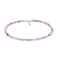 Pink Opal Silver Necklace