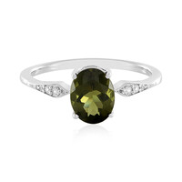 Moldavite Silver Ring