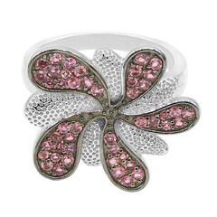 Pink Tourmaline Silver Ring