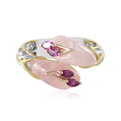 Rose Quartz Silver Ring (Gems en Vogue)