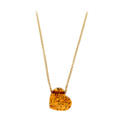 Cognac Baltic Amber Silver Necklace (dagen)