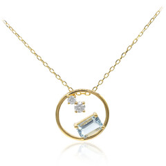 14K AAA Brazilian Aquamarine Gold Necklace (CIRARI)