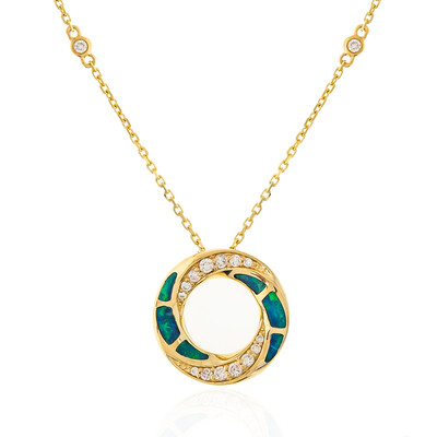 14K Lightning Ridge Black Opal Gold Necklace (CIRARI)