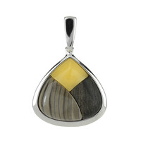 Holy Cross Flint Stone Silver Pendant