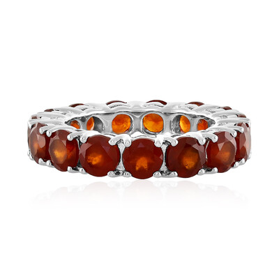 Hessonite Garnet Silver Ring
