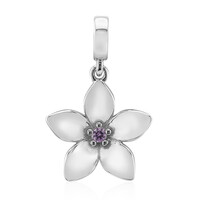 Pink Sapphire Silver Charm