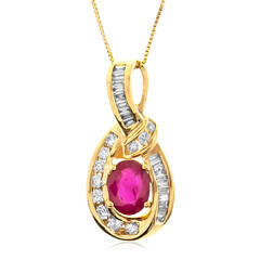 14K Mozambique Ruby Gold Necklace (CIRARI)