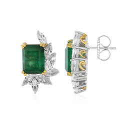 Zambian Emerald Silver Earrings (Gems en Vogue)