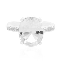 White Quartz Silver Ring