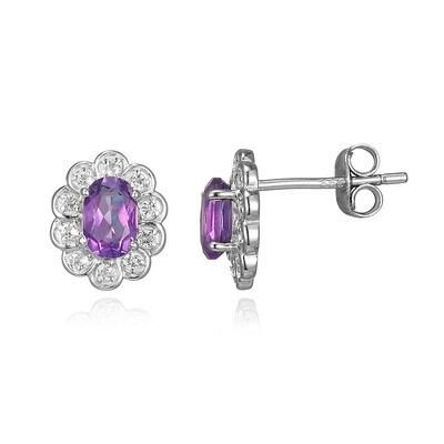 Zambian Amethyst Silver Earrings