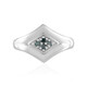 I2 Blue Diamond Silver Ring