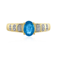 Neon Blue Apatite Silver Ring