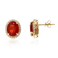 14K Mexican Fire Opal Gold Earrings (CIRARI)