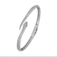 White Topaz Silver Bangle