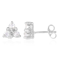Rainbow Moonstone Silver Earrings