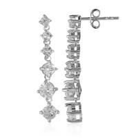White Topaz Silver Earrings