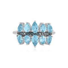 Swiss Blue Topaz Silver Ring