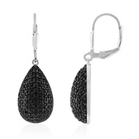 Black Spinel Silver Earrings