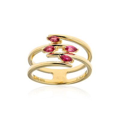 9K Red Burmese Spinel Gold Ring (de Melo)