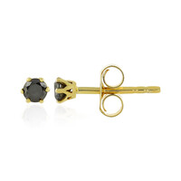 9K Black Diamond Gold Earrings