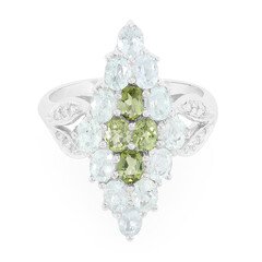 Fancy Tourmaline Silver Ring