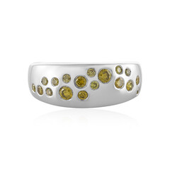 I3 Yellow Diamond Silver Ring