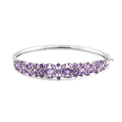 Amethyst Silver Bangle