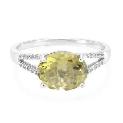 Olive Quartz Silver Ring