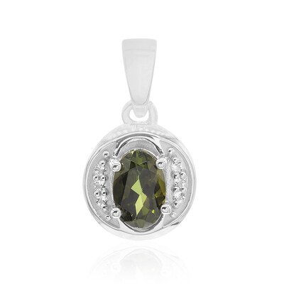 Green Tourmaline Silver Pendant