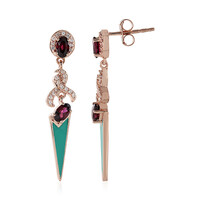 Indian Garnet Silver Earrings