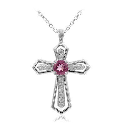 Pink Topaz Silver Necklace