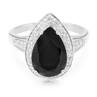 Black Spinel Silver Ring
