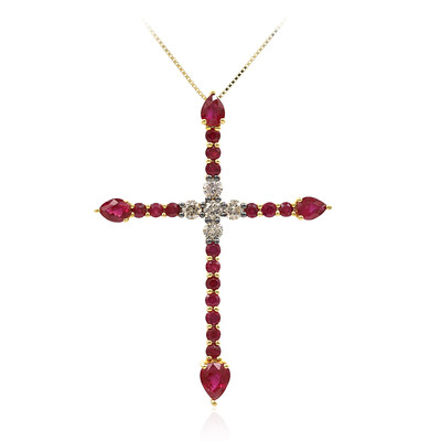 18K AAA Mozambique Ruby Gold Necklace (CIRARI)
