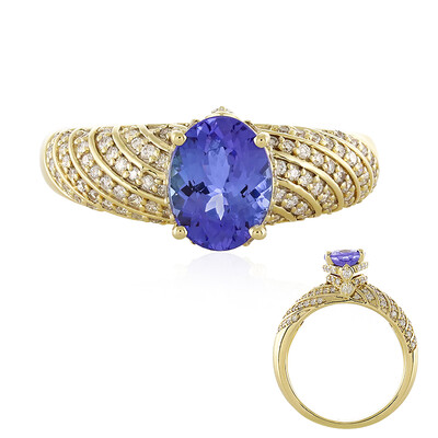14K AAA Tanzanite Gold Ring (de Melo)