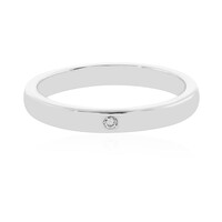 I2 (H) Diamond Silver Ring