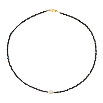 Black Spinel Silver Necklace